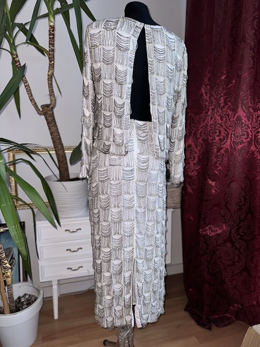 Sukienka cekinowa zestaw set bluzka spódnica midi asos luxe L 40 m 38