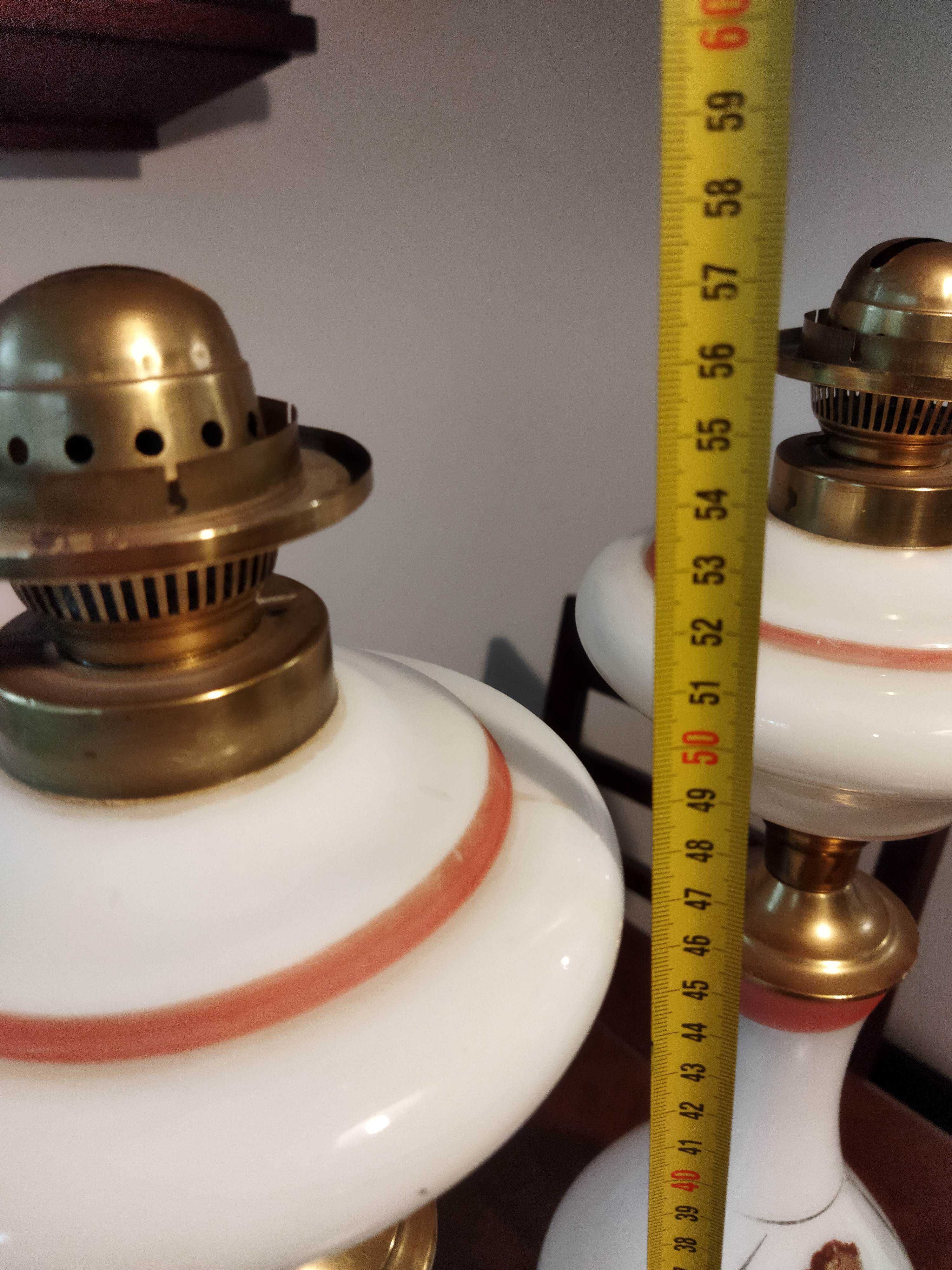 Lampy naftowe 2 szt. para lamp szkło kolorowe Napoleon Józefina