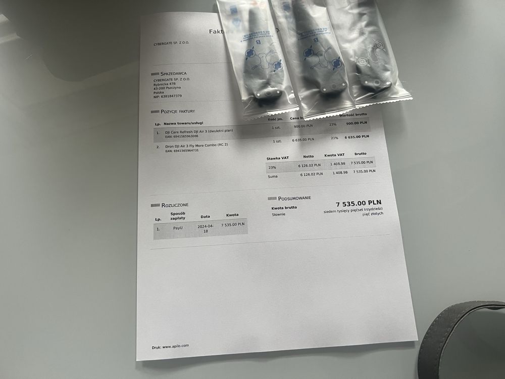 Dji air 3 rc2 fly more combo + care refresh