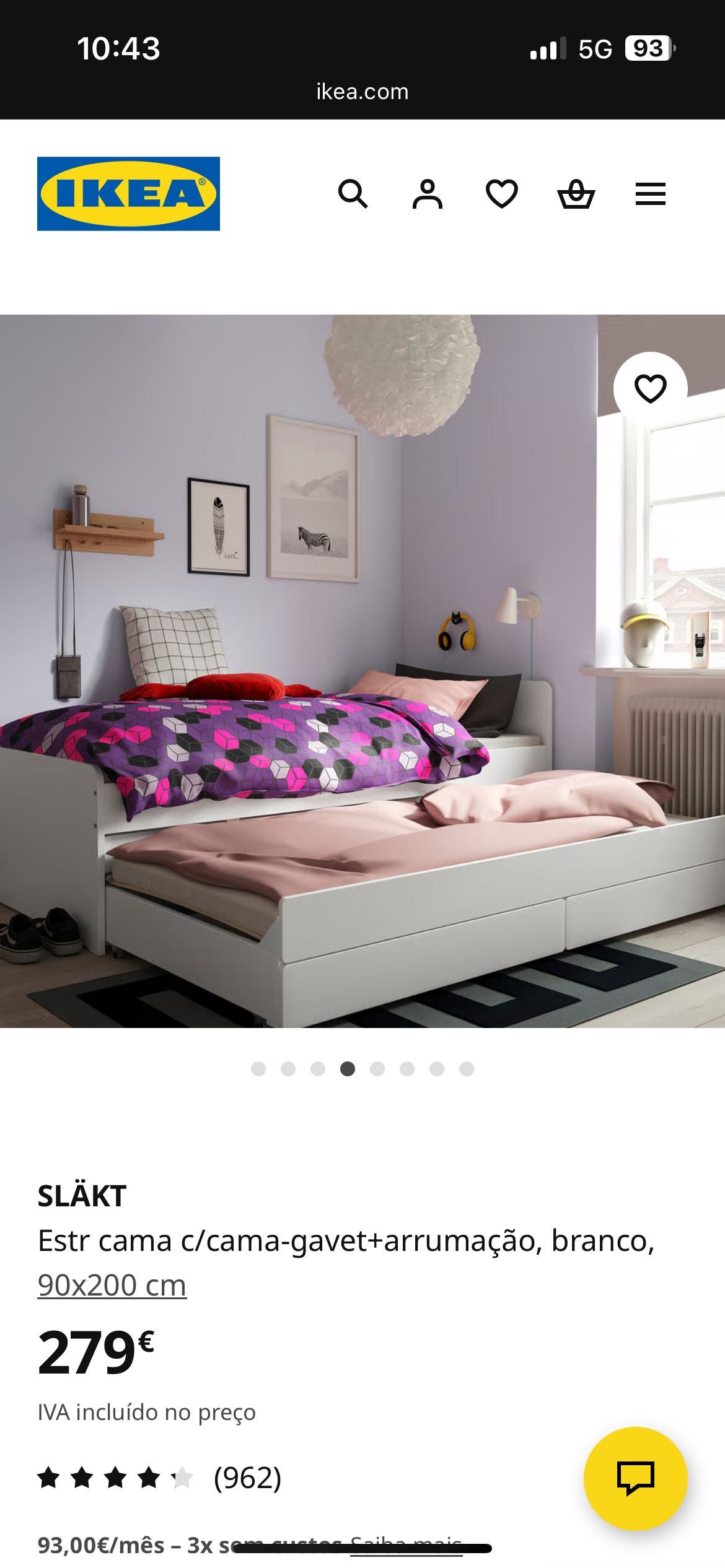 Cama dupla Slakt Ikea criança