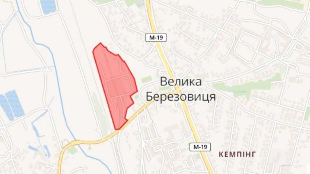 Продаж 5,4га землі промисловості, смт Велика Березовиця адм буд 1230м2