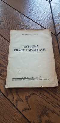 Książka rok 1947 "Technika pracy umysłowej" Mgr Seweryn Żurawicki