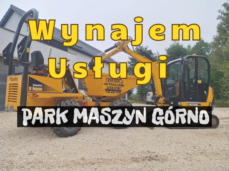 Wynajem Koparki 2-8T Wypożyczania Wozidła 3-6T Walce 3-5Ton
