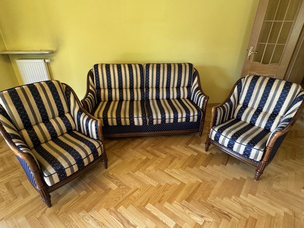 Zestaw mebli sofa plus 2 fotele w stylu pałacowym