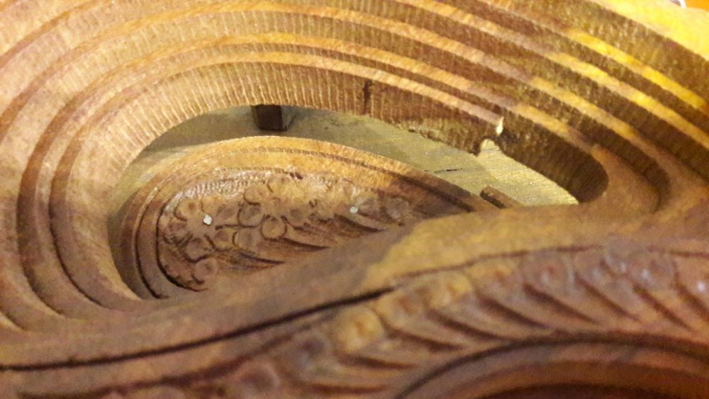 Drewniany składany koszyk śr.30 cm deska podstawka