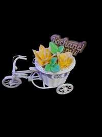 Flowerbox rowerek kwiaty mydlane Dzień Mamy