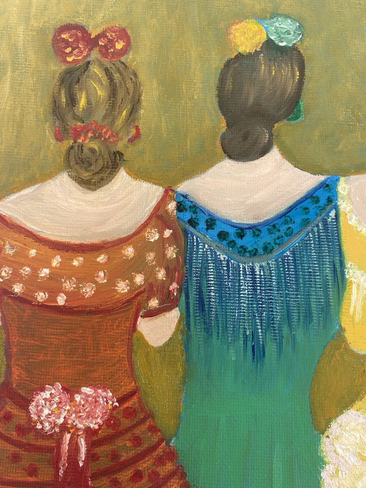 Pintura a óleo: As Sevilhanas