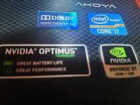 Laptop i7 , 8 Gb, 250 ssd,2 karty graficzne , ładowarka, bateria 1,5 h