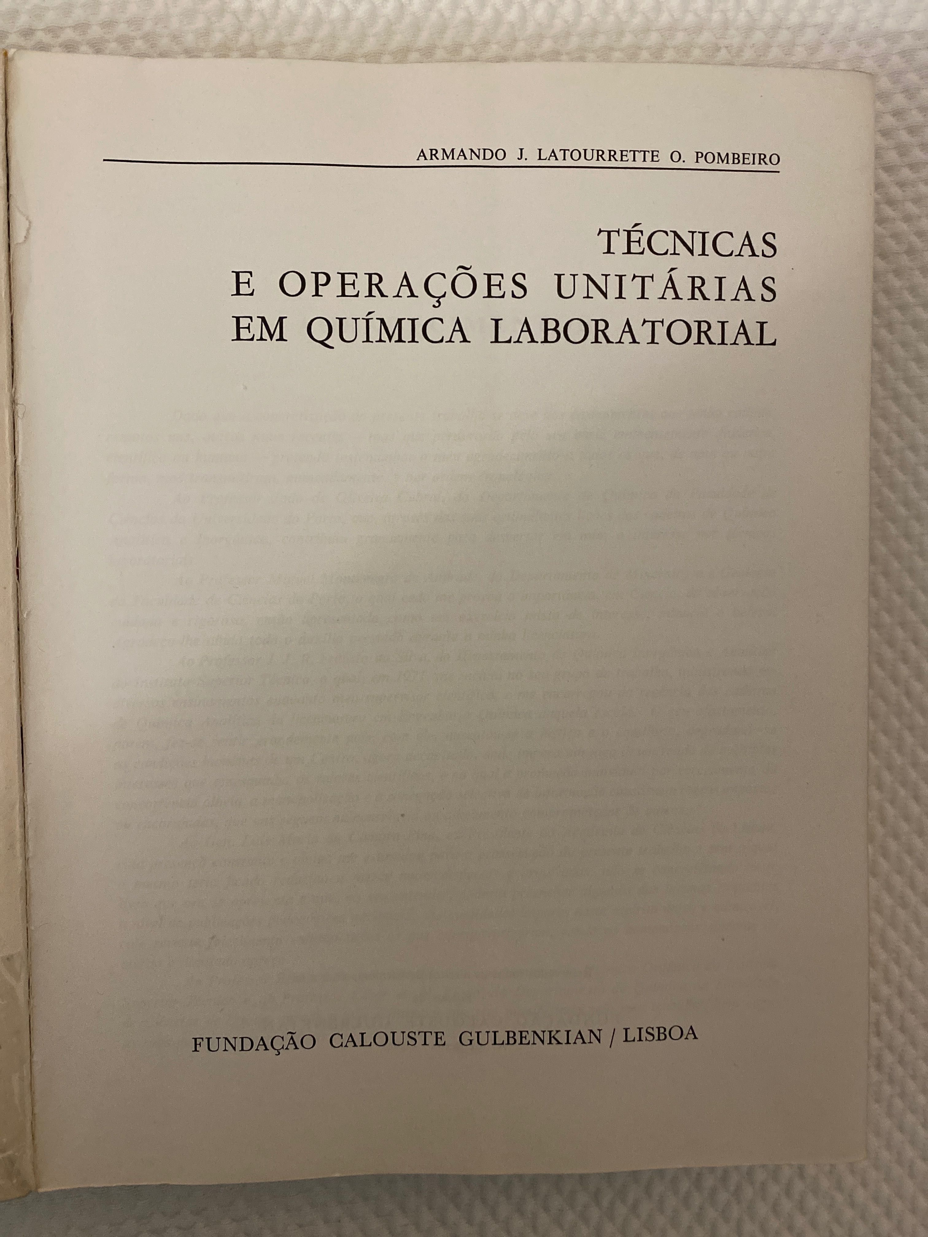 Técnicas e operações unitárias em química laboratorial