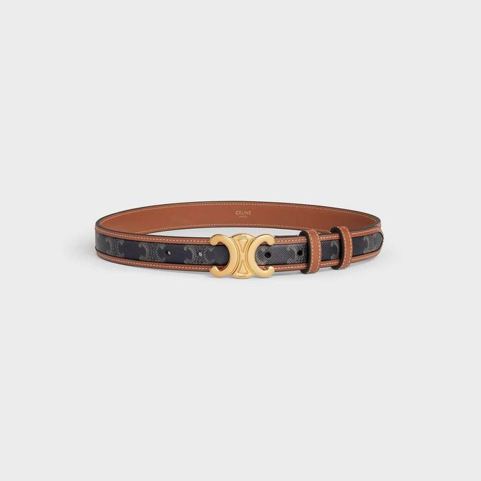 Ремінь Medium Triomphe Belt In Triomphe Canvas And Calfskin Tan