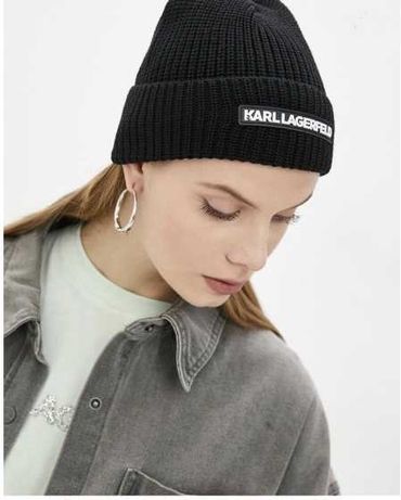 Женская зимняя  шапка Karl Lagerfeld Essential Knit Beanie  , новая