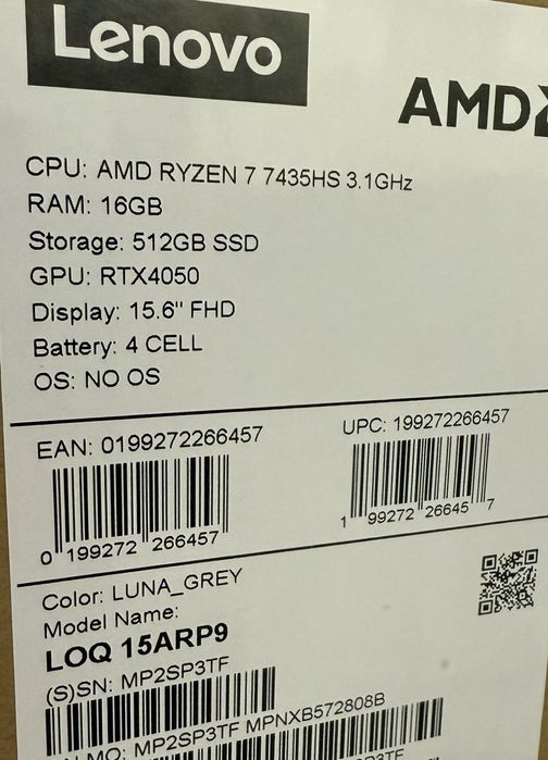 Ноутбук Lenovo LOQ 15ARP9