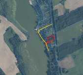 Działka z linią brzegową, fundamentem i drogą – Sambród, Mazury