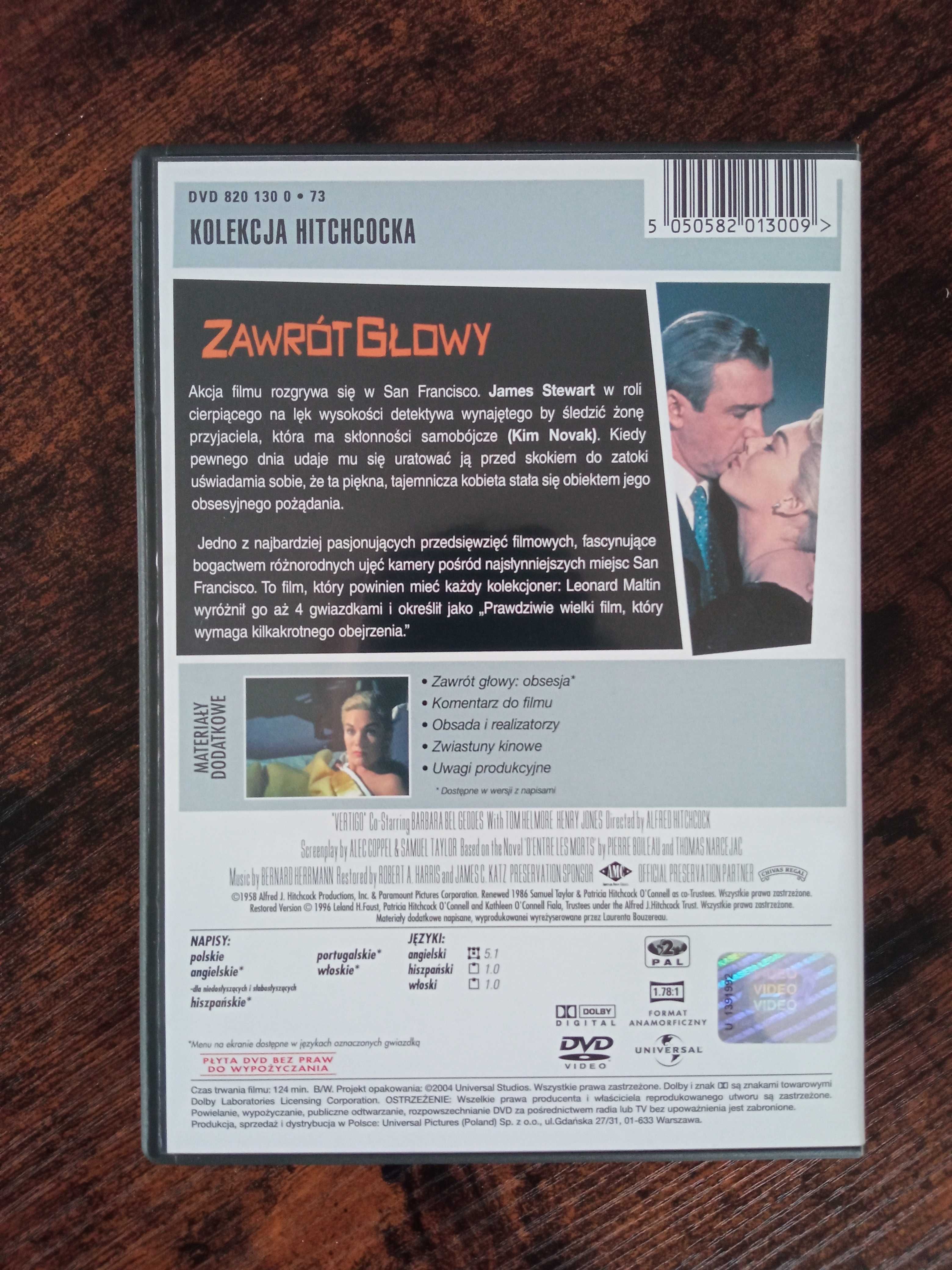 Zawrót głowy DVD Alfred Hitchcock