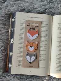 Znaczniki karteczki samoprzylepne do książki zwierzęta lis tygrys wilk