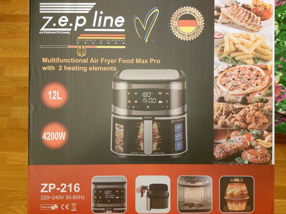 Аерогриль 12л 4200вт 2 ТЕНа / мультипіч / аерофритюрниця Zepline 216