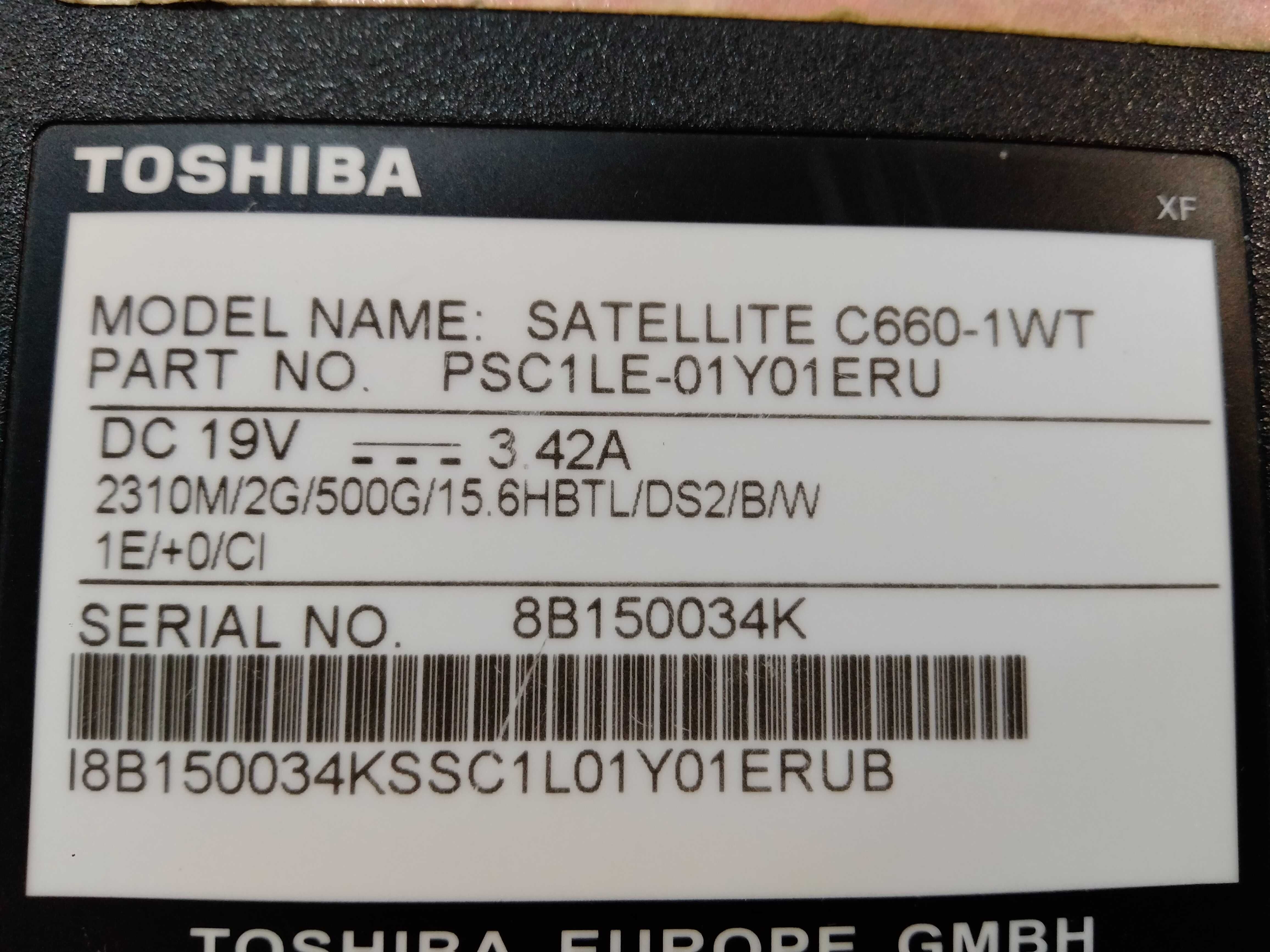 Ноутбук Toshiba Satellite C660-1WT