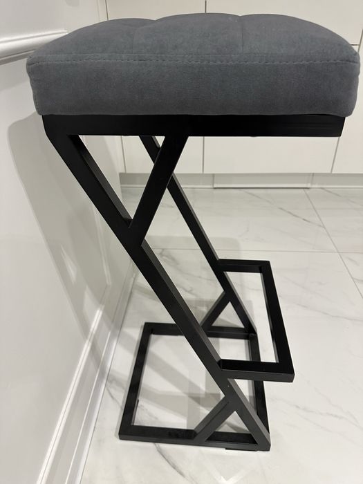 Стильний барний стілець loft / modern — метал + м’яке сидіння