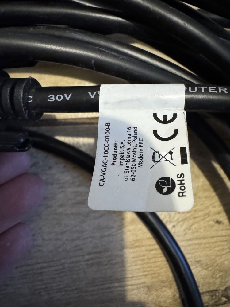 Kabel VGA czarny dlugi