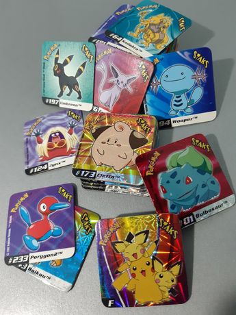 Coleção de 51 Pokémon Staks originais (ímanes Panini, 2002)