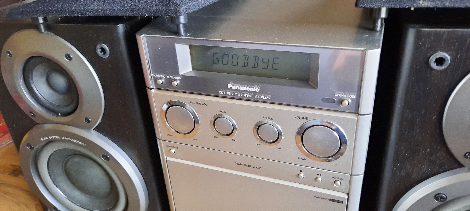 Panasonic SA-PM 20 mini wieża, radio, płyty CD, kaseta, pilot, kolumny