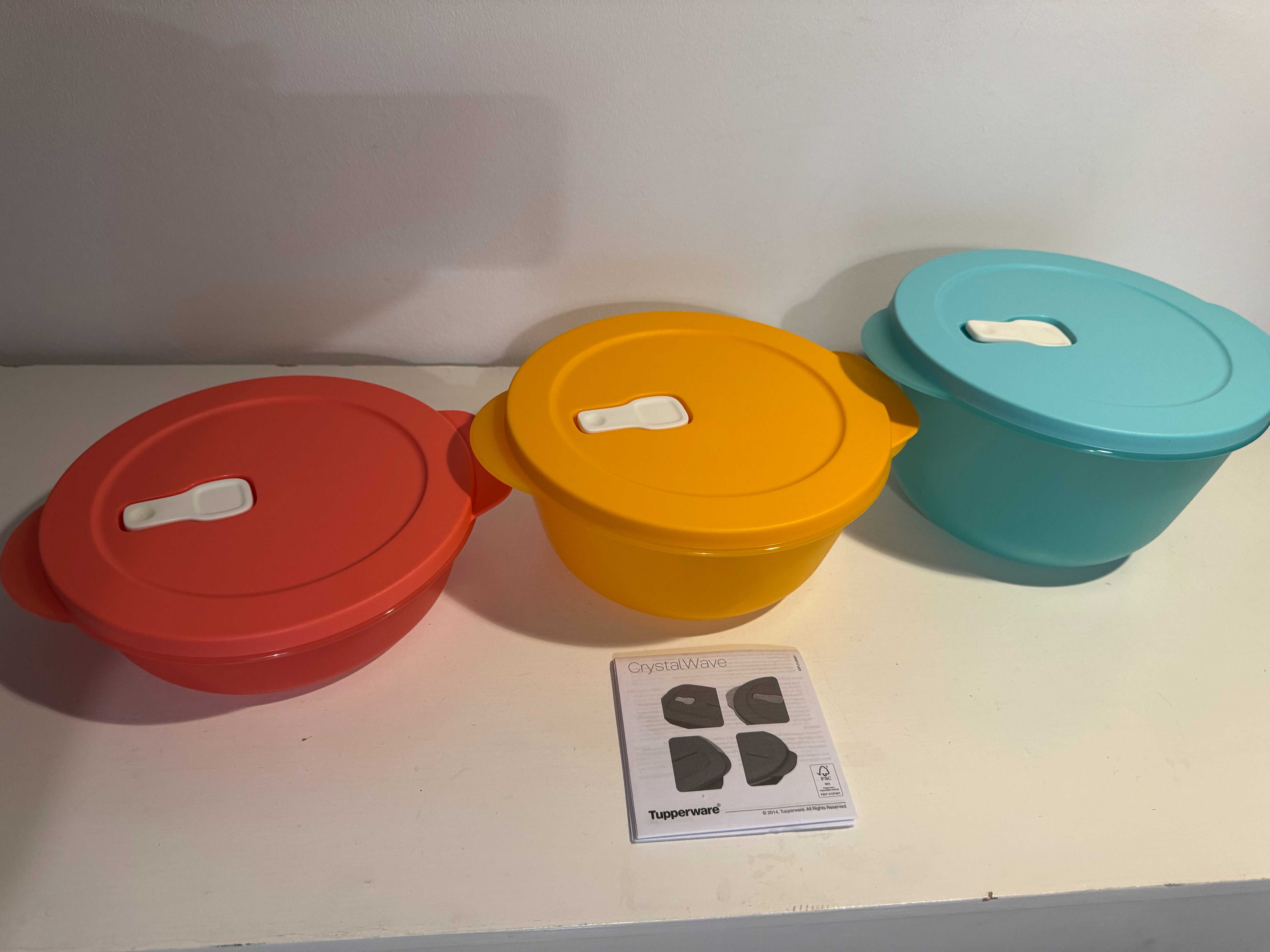 3 Caixas Tupperware (850ml, 1.3L e 1.8L)