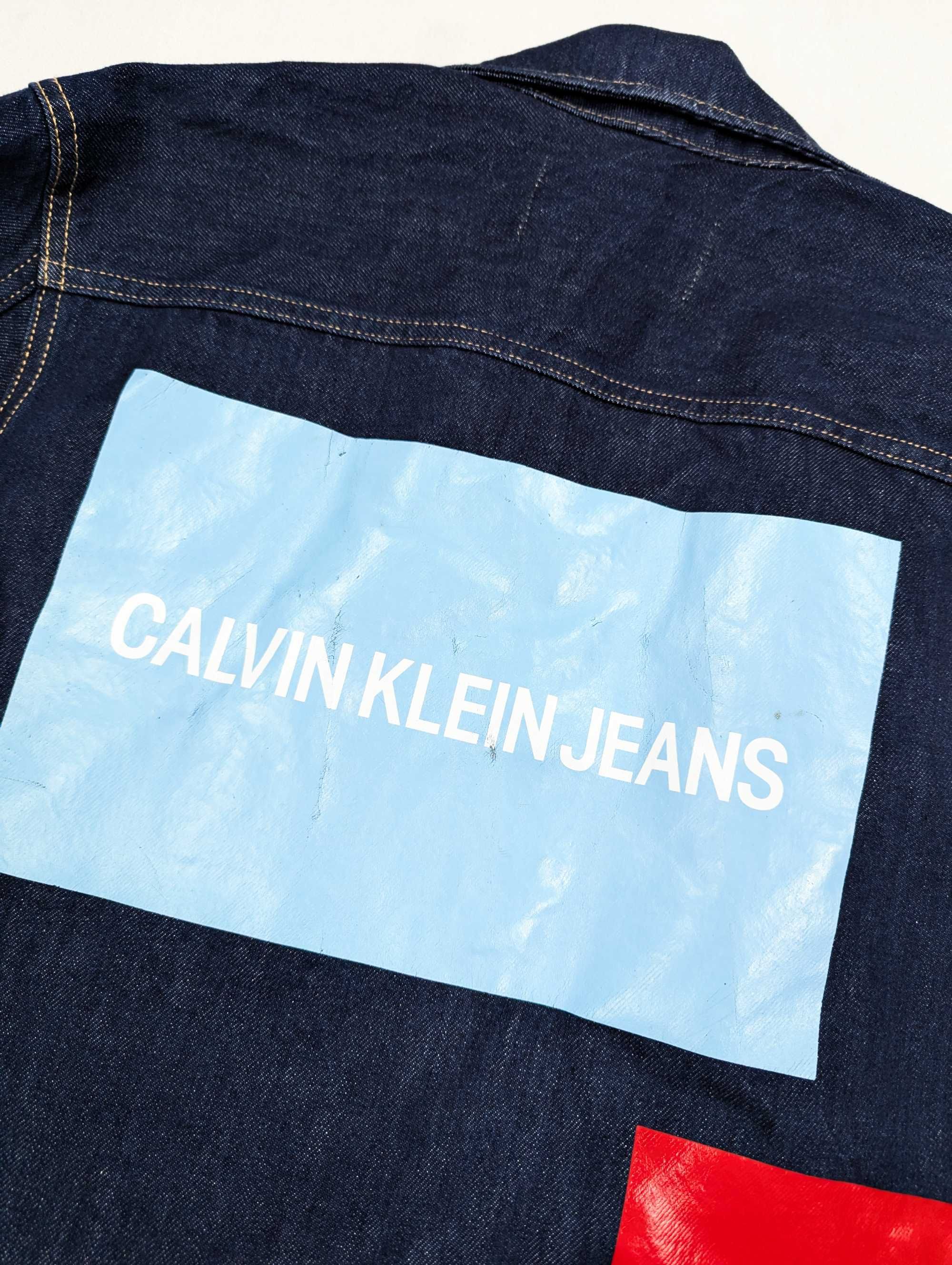 Calvin Klein granatowa kurtka jeansowa katana S logo
