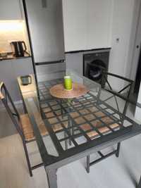 Mesa Ikea de ferro com vidro e  4 cadeiras