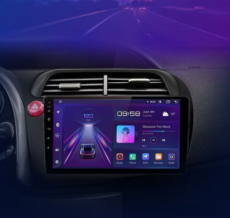 Radio 2DIN 9" Android Auto CarPlay Navi Honda Civic 2005-2011 PL