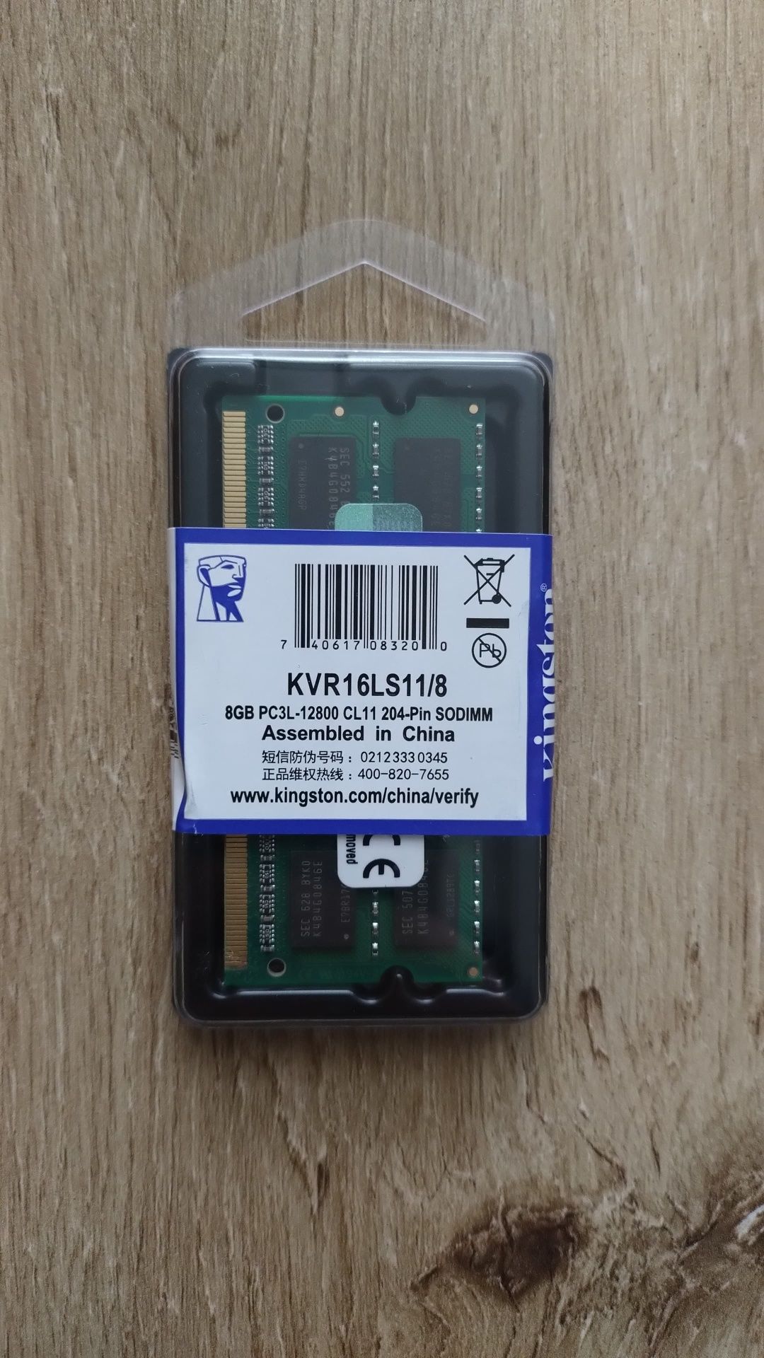 Pamięć RAM 1x 8GB Kingston DDR3L 1600MHz PC3-12800 SO-DIMM | KVR16LS11