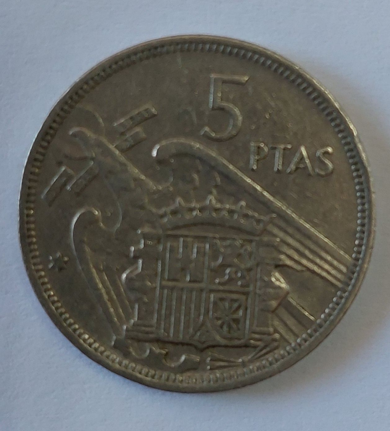 Moeda de 5 Pesetas de 1957 (Francisco Franco)