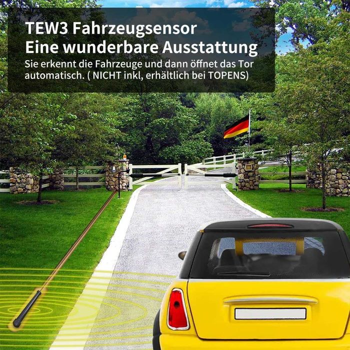 Napęd do bram skrzydłowych TOPENS KD702 3,6 m lub 140 kg na skrzydło