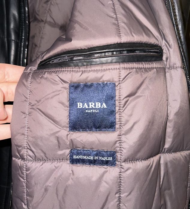 Кожаный пуховик Barba Napoli