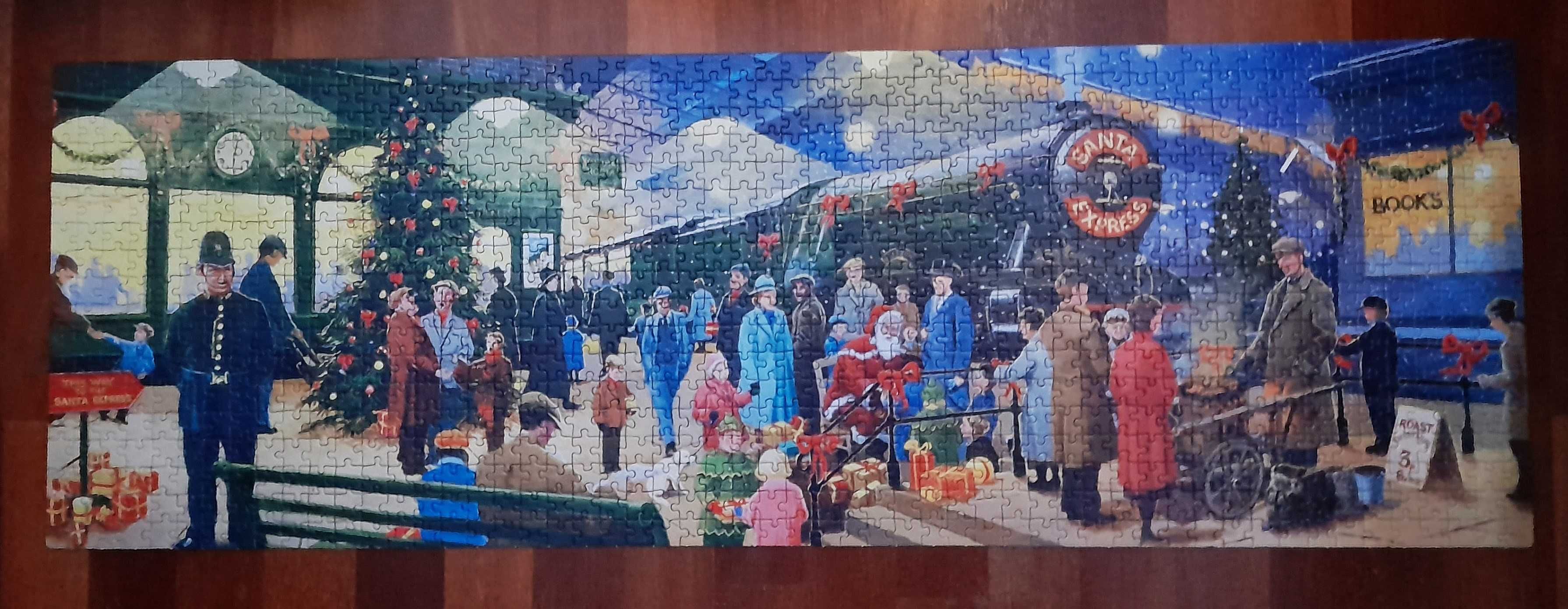 Puzzle Panorama 1000 Clementoni Christmas Santa express locomotive