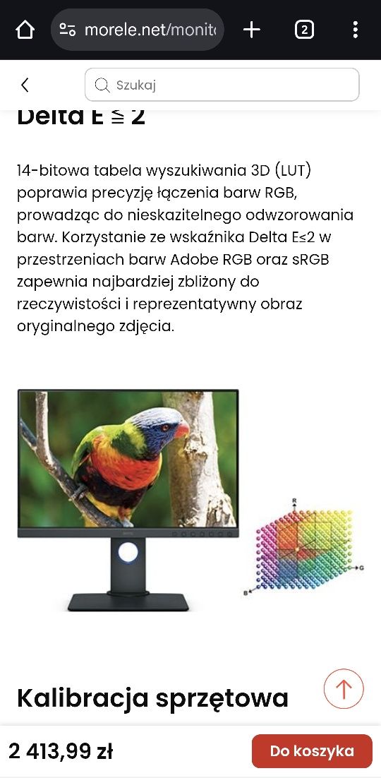 BENQ SW240 24.1" monitor dla fotografa grafika montaż video