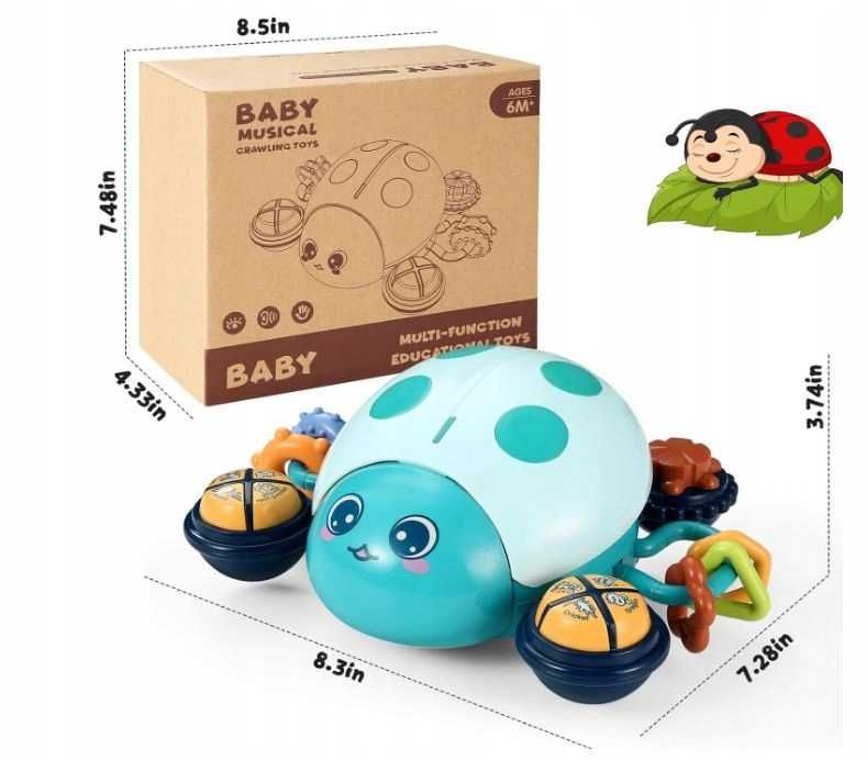 Interaktywna zabawka do raczkowania biedronka 6m+