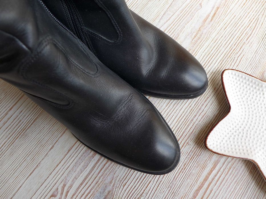 Francuski Szyk Daniel Hetcher eleganckie paryskie kozaki 39 skórzane