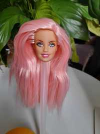 głowa/główka dla lalki Barbie różowe włosy