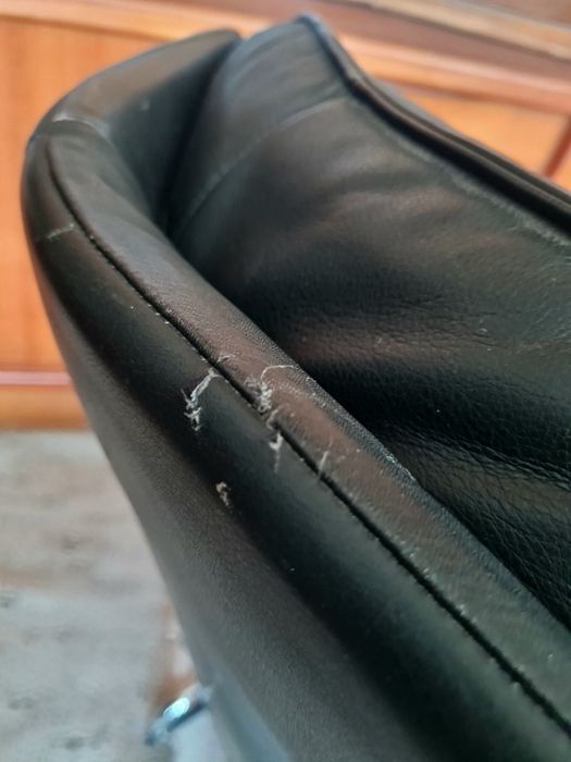 Fotel skórzany z funkcją relaksu,proj.Jürgen Lange,lata 80,mid century