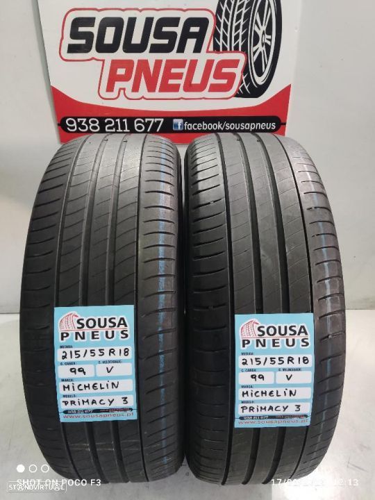 2 pneus semi novos 215-55r18 michelin primacy 3 - oferta dos portes