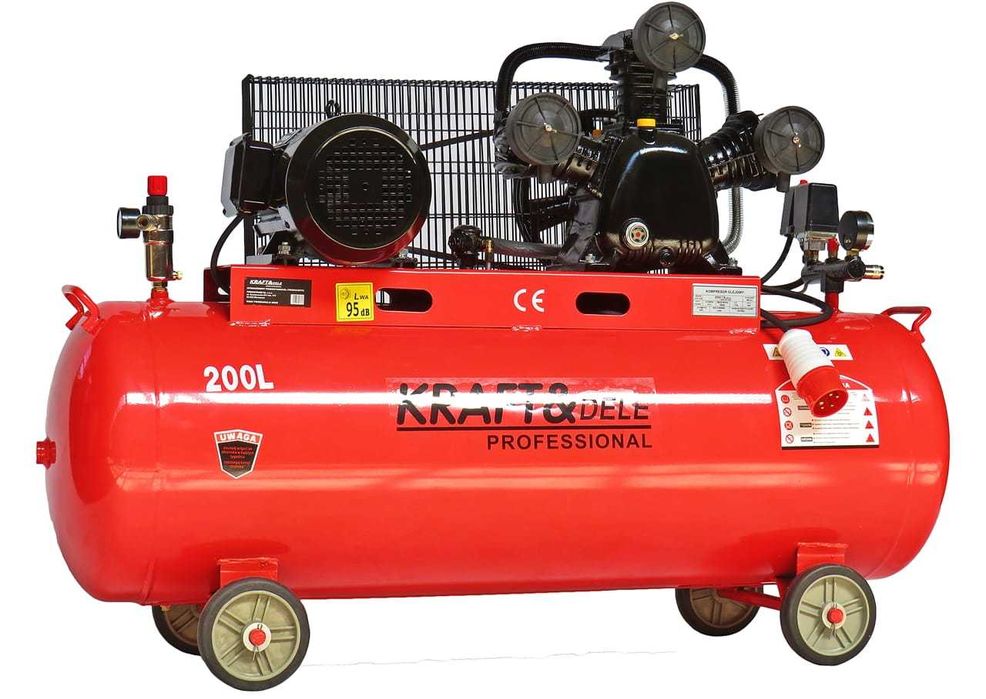 KRAFT&DELE Sprężarka Kompresor Olejowy 200l 5,6km 400v 660L/min KD1474