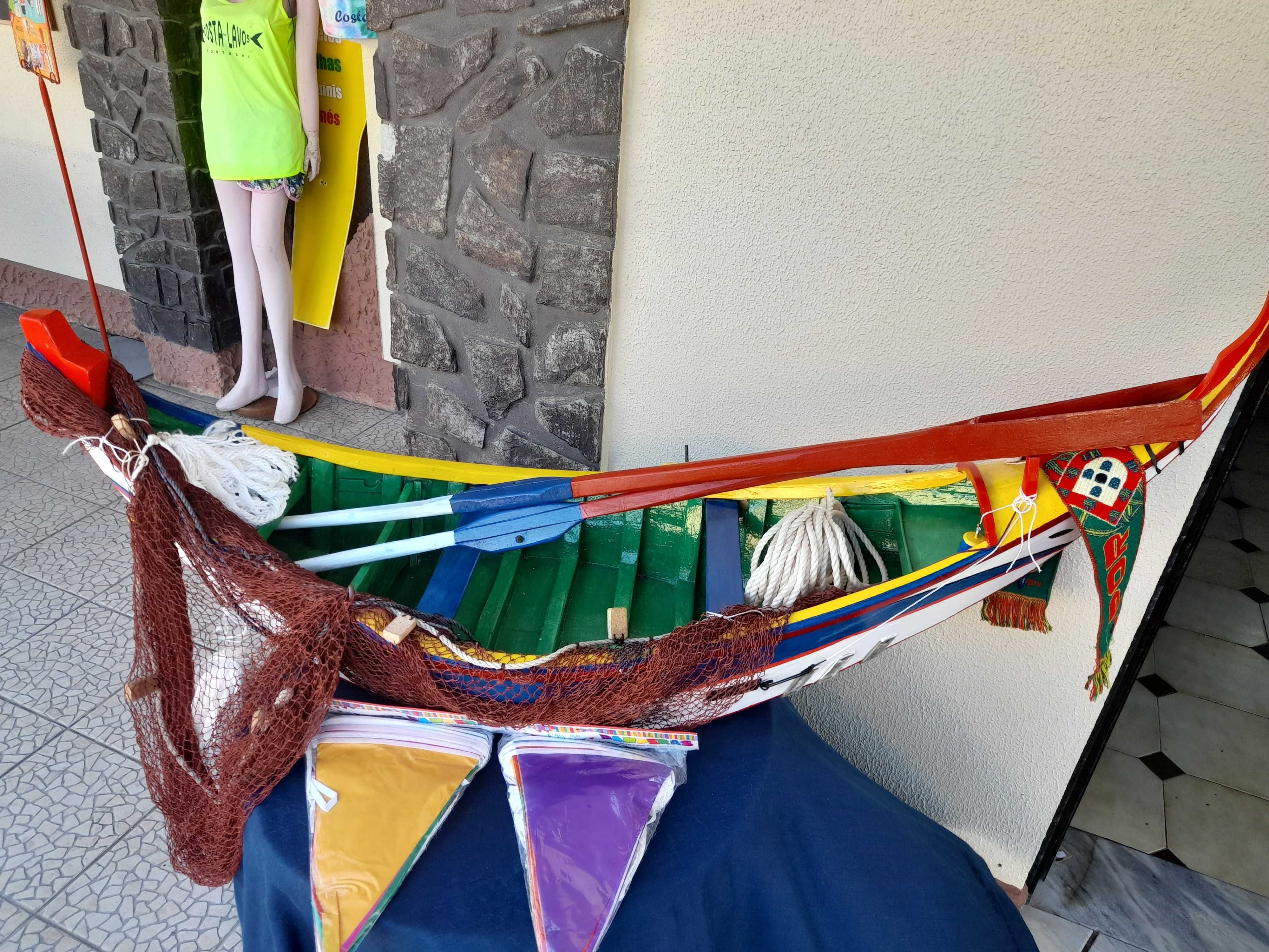 Replica Barco Arte Xávega coleção madeira artesanato pescador