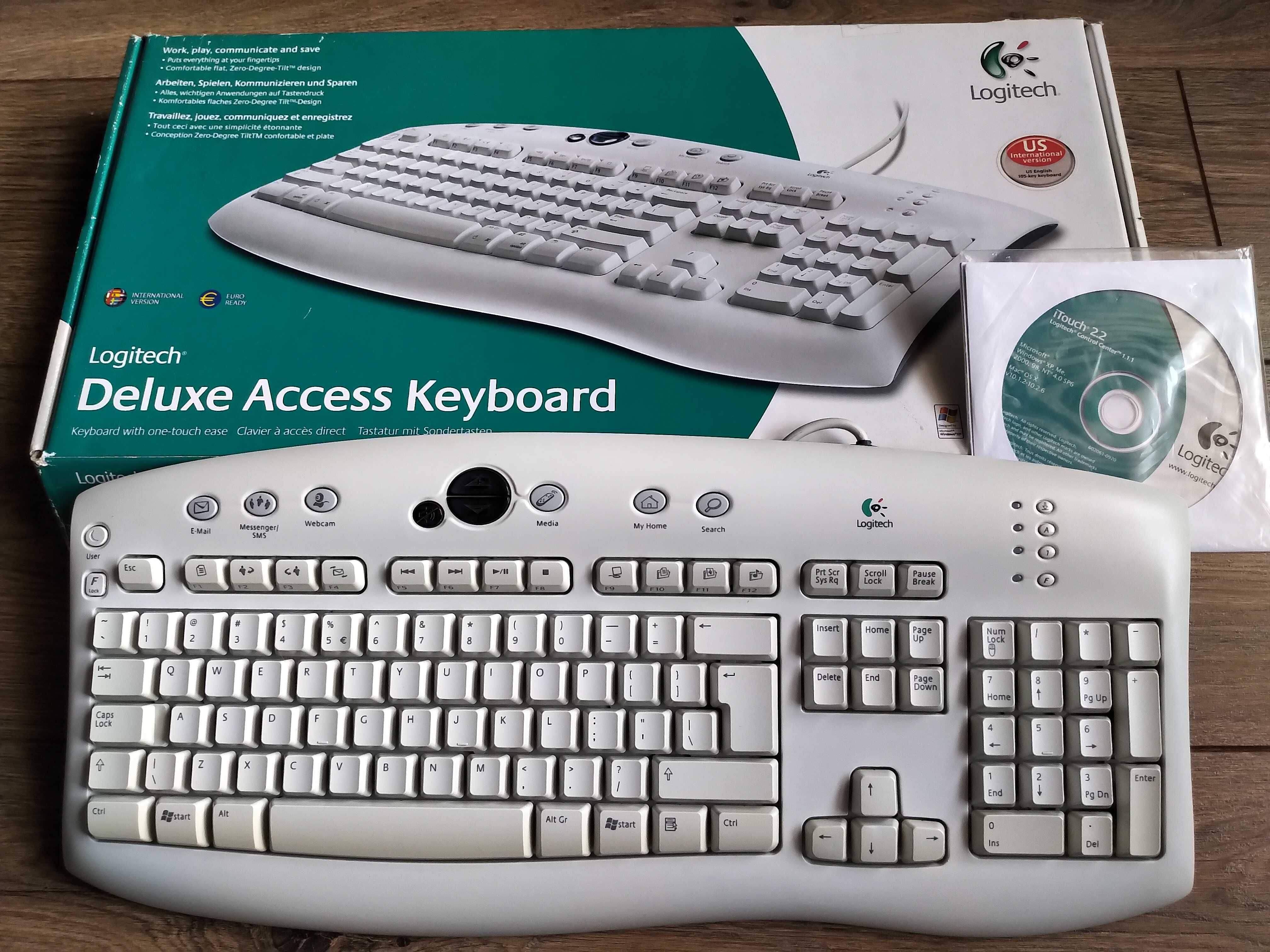 Klasyczna klawiatura multimedialna USB Logitech Deluxe Access Keyboard