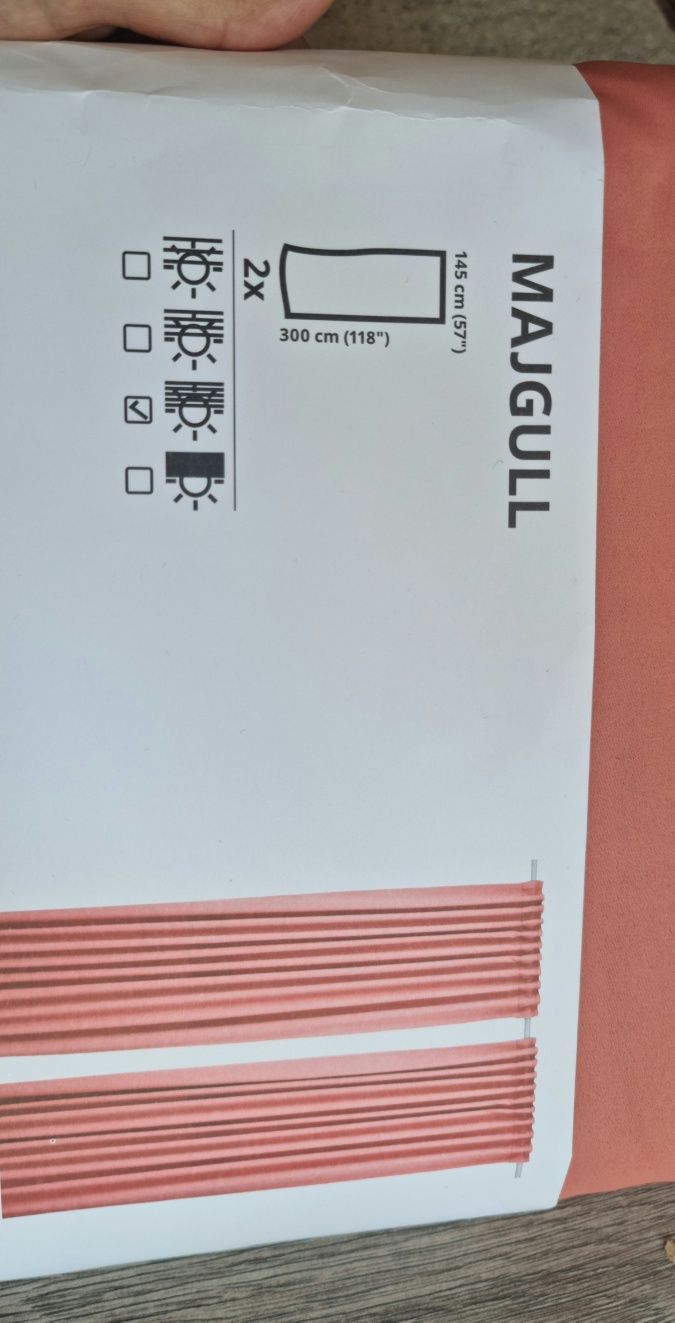 Nowe Majgull zasłony różowe / koralowe Ikea