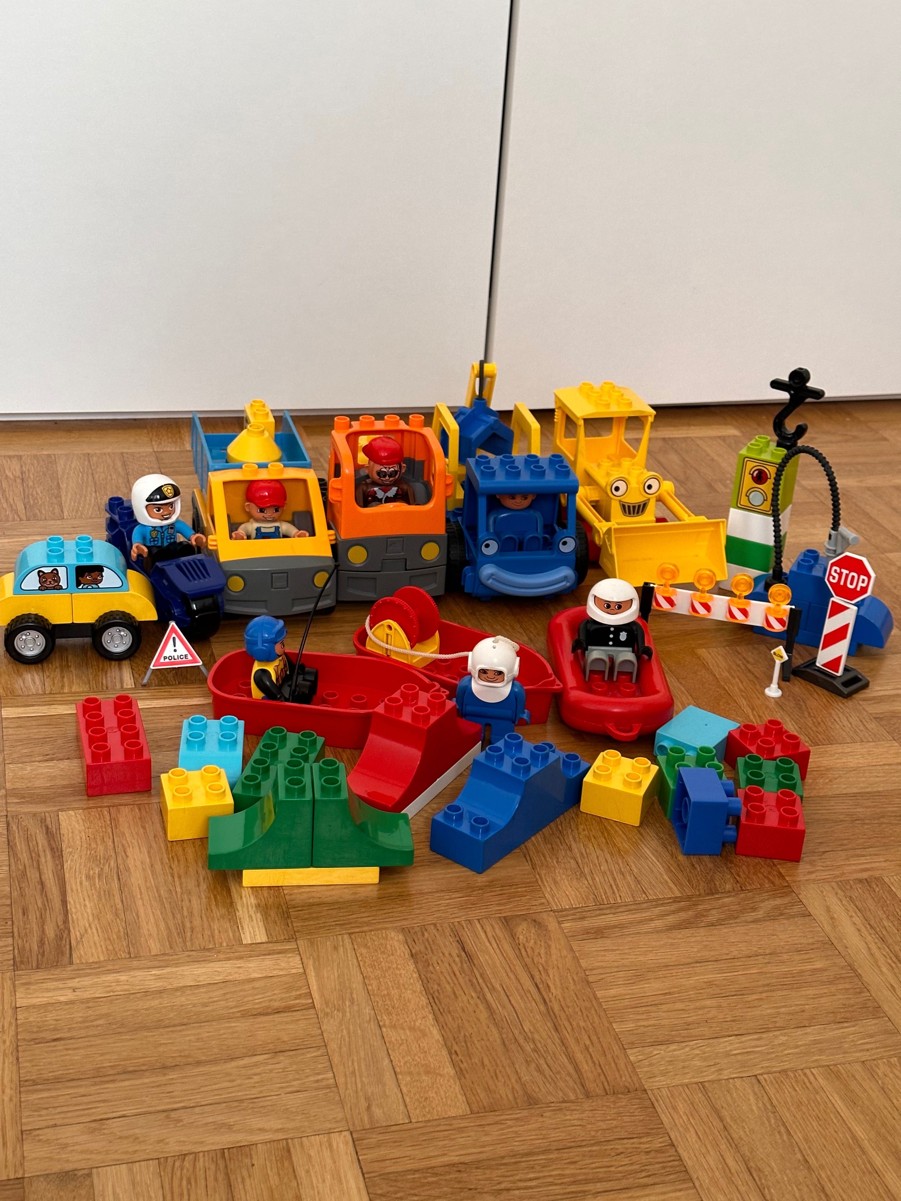 Lego duplo строительная техника, трактор, экскаватор, грузовая машина