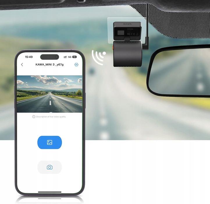 Mini Kamerka samochodowa WiFi aplikacja tryb parkingowy tryb nocny