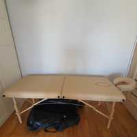 Składany stół do masażu - 185 x 60 x 63-86 cm - 227 kg - beżowy łóżko