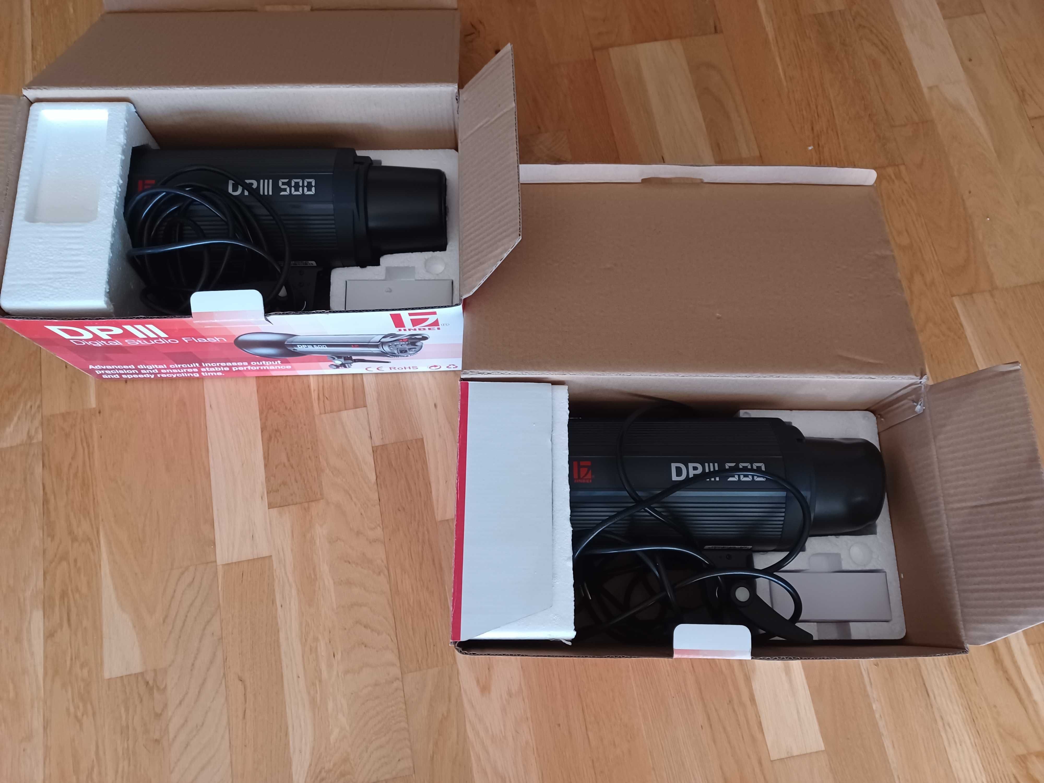 Studyjna lampa blyskowa JINBEI DP III  500 - 2 szt. wraz ze statywami
