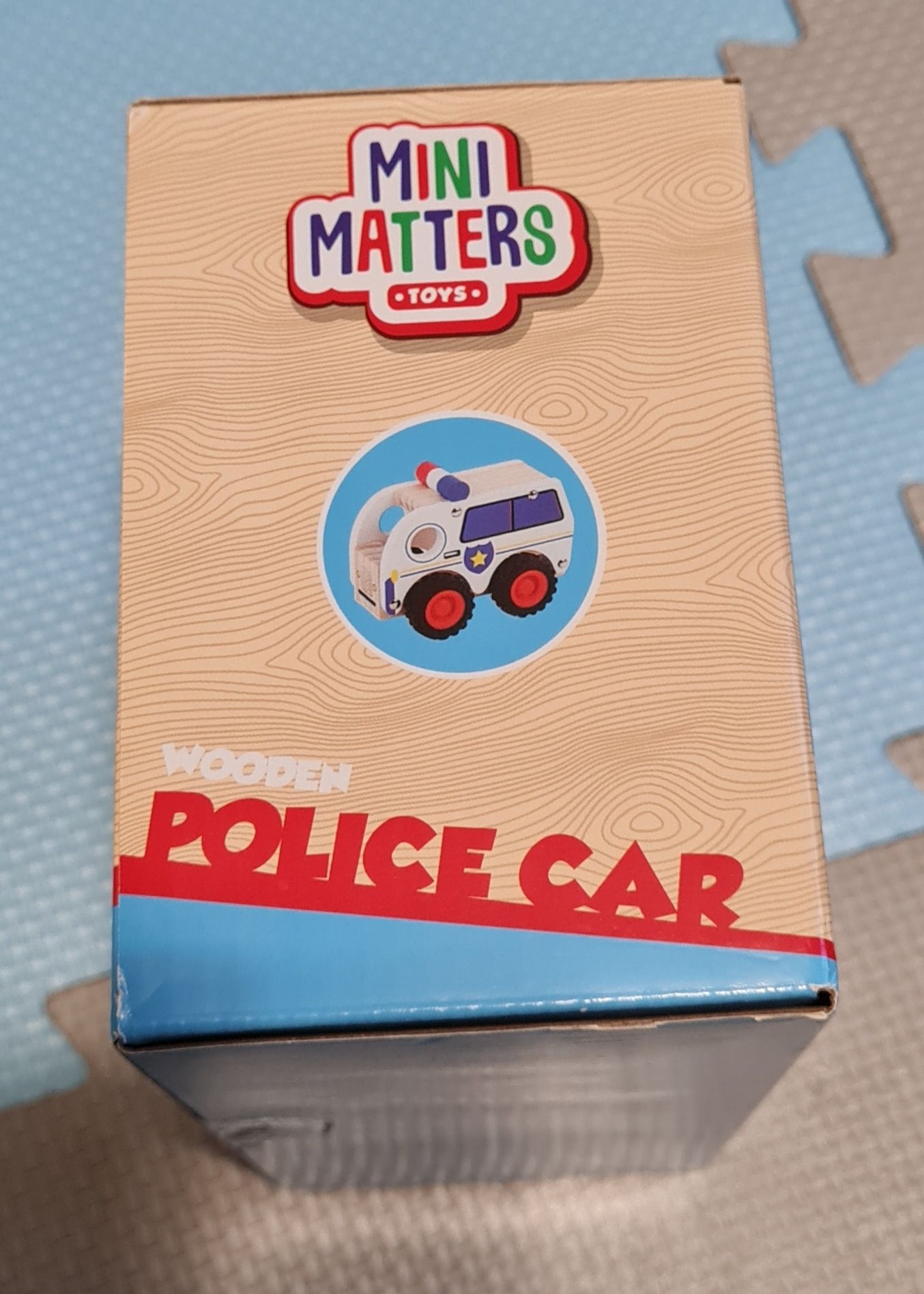 Mini matters toys, nowy, samochód policyjny, drewniana zabawka
