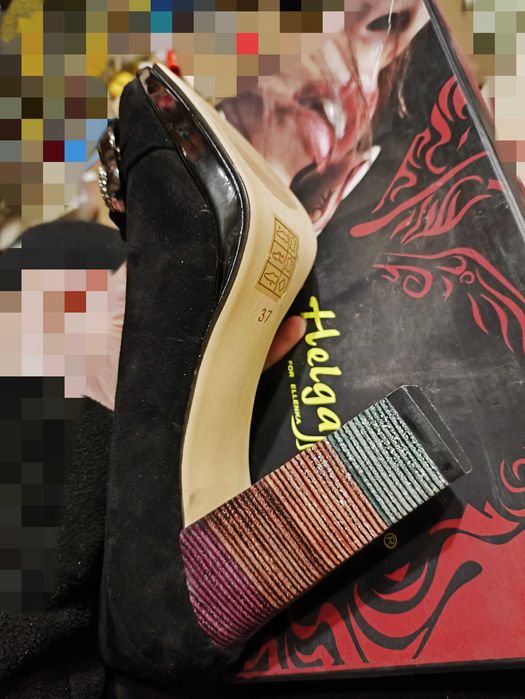 Туфли босоножки новые на каблуке кожа замшевые Helga Германия срочно